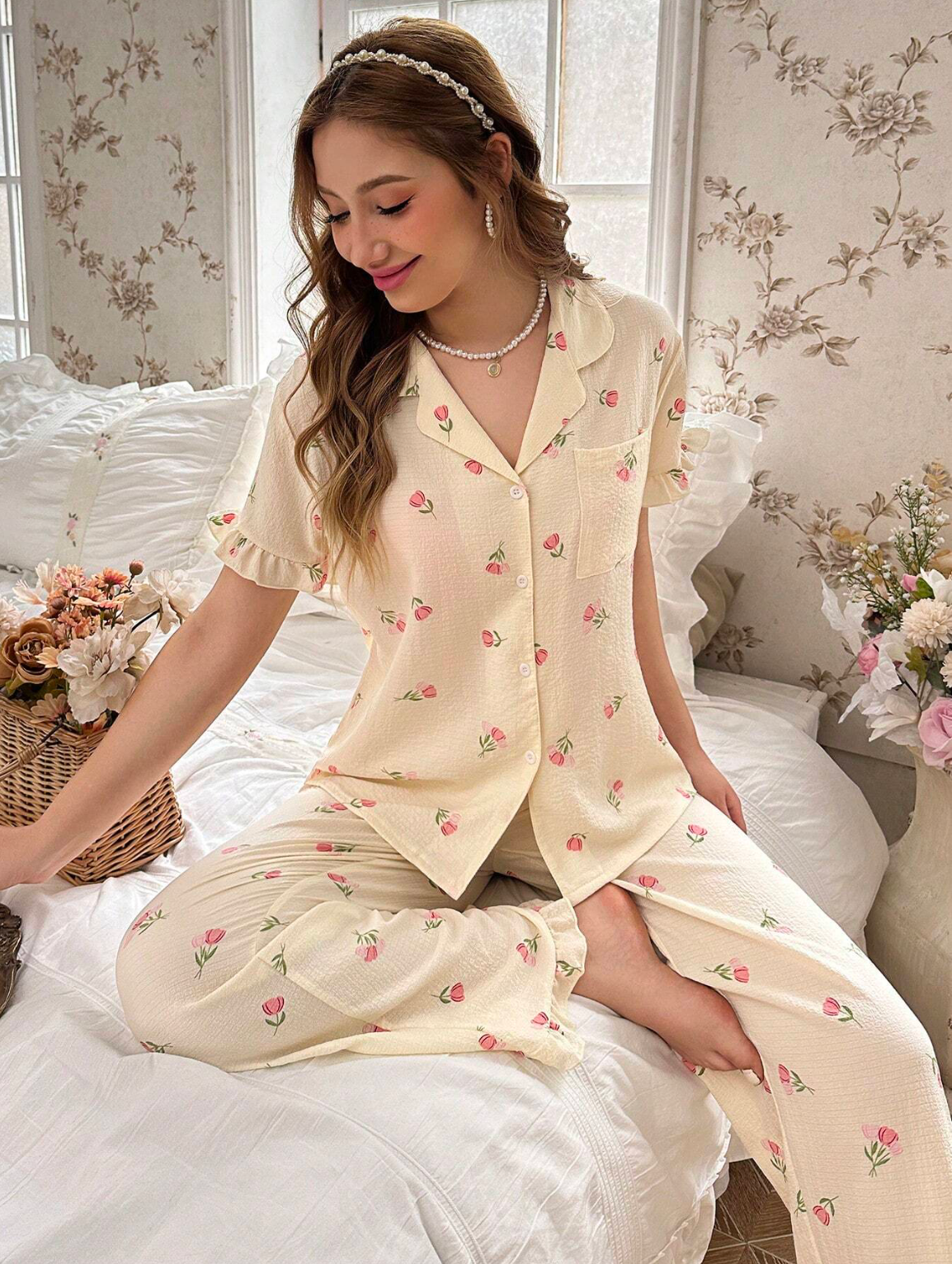 Pyjama Floral en Lin