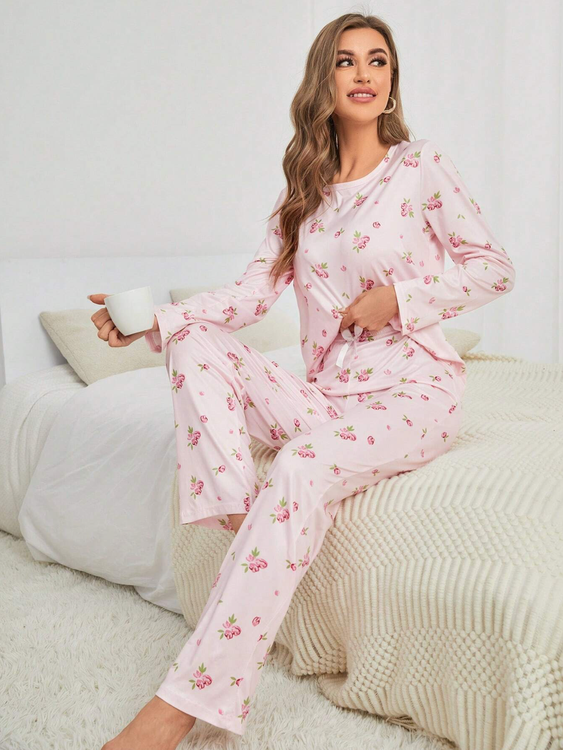 pyjama floral en coton