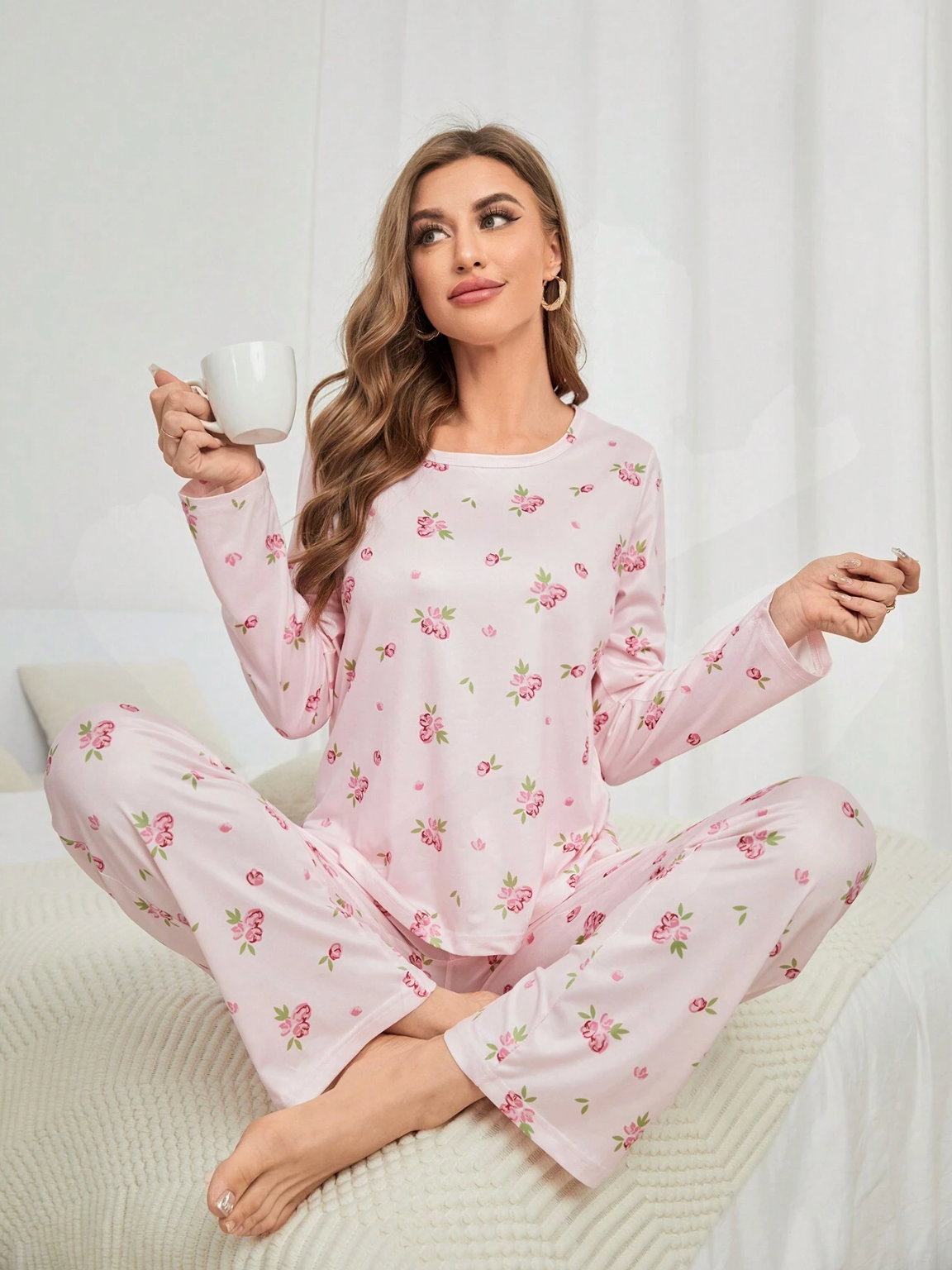 pyjama floral en coton