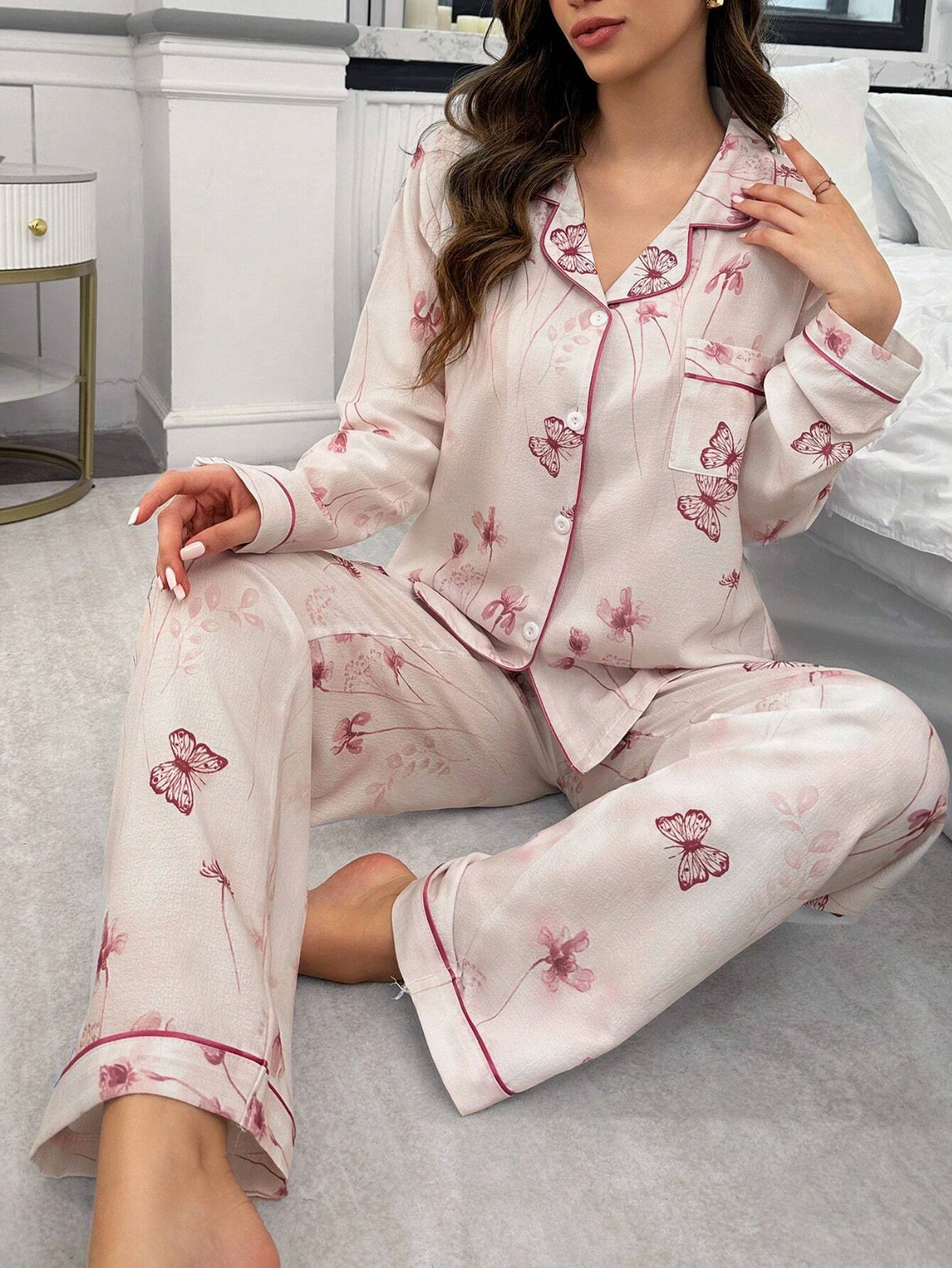 Pyjama floral papillon